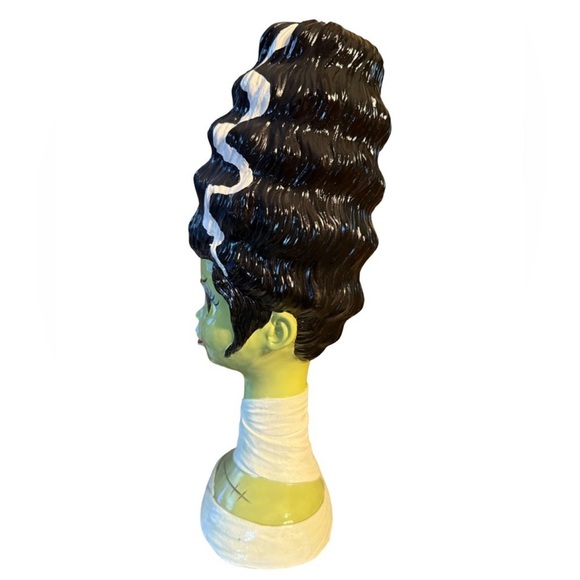 Bride of Frankenstein NWT Spooky Green & Black 15” Resin Halloween Decor - Picture 3 of 8